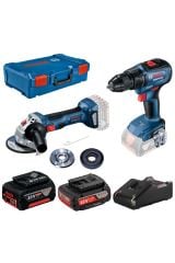 Bosch GWS 180-lı + GSR 18v-50 Akülü Avuç Taşlama + Vidalama Set - 0615990M47