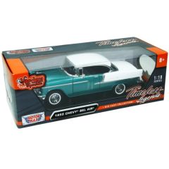 Motor Max 1:18 Chevrolet 1955 Chevy Bel Air Model Araba Yeşil-Beyaz