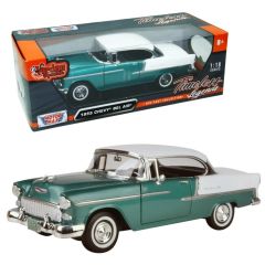 Motor Max 1:18 Chevrolet 1955 Chevy Bel Air Model Araba Yeşil-Beyaz