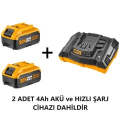 Ingco CSTLI2001 2'si 1 Arada 4Ah Çift Akülü Mini Çim Kesme / Çit Budama