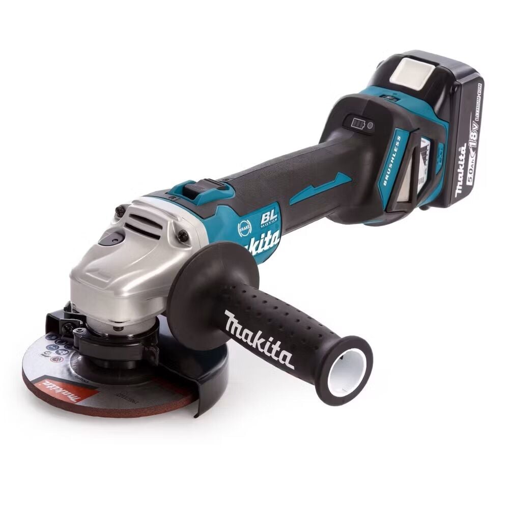 Makita DGA513RTJ 5.0Ah Çift Akülü Avuç Taşlama 125 mm