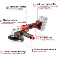 Einhell AXXIO 18/125 Solo Akülü Avuç Taşlama - 4431140