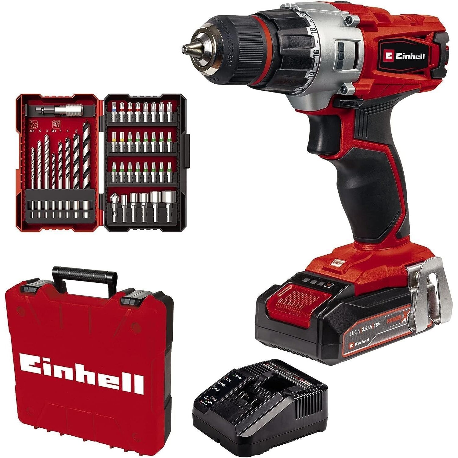 Einhell TE-CD 18/2 Li +39 Akülü Vidalama + 39 Parça Aksesuar Seti - 4514219