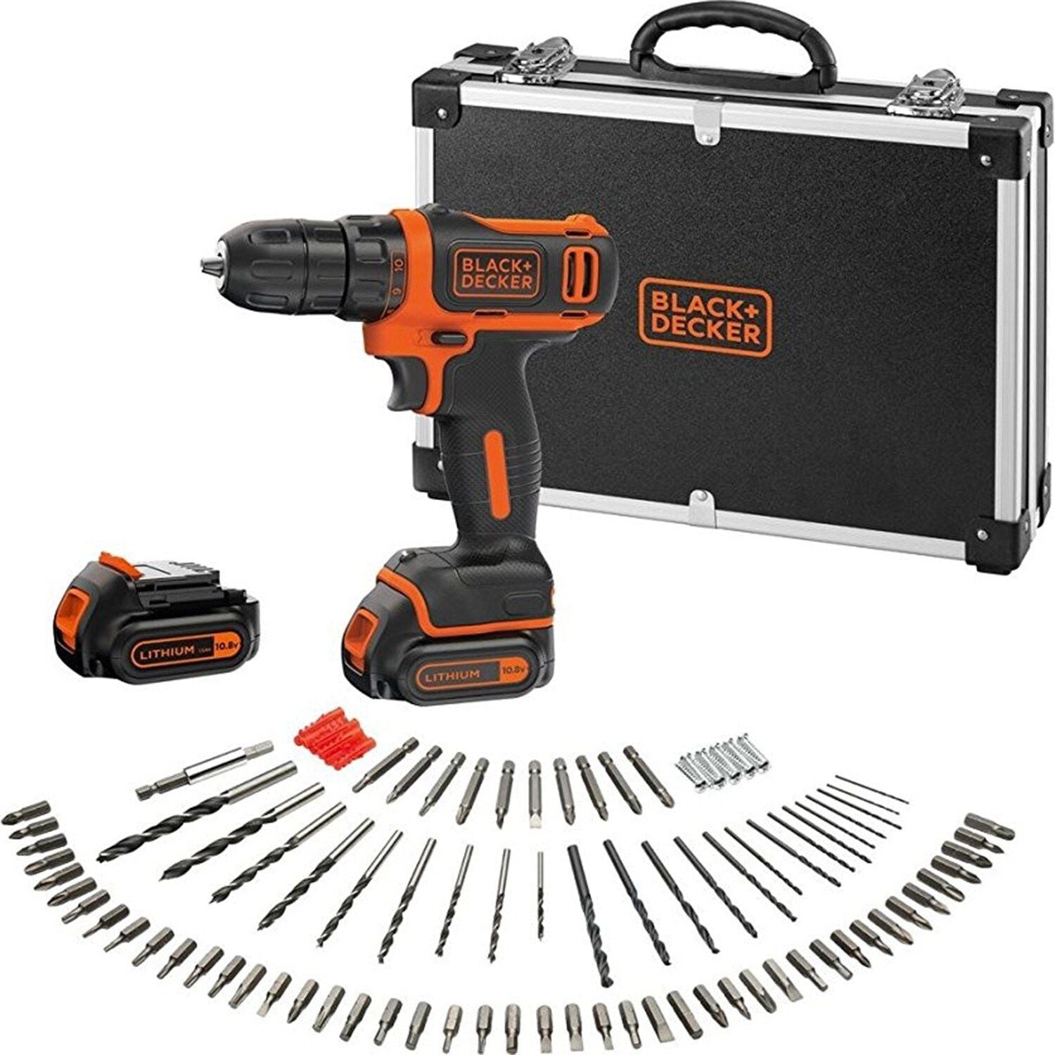 Black+Decker BDCDD12BAFC 1.5Ah Çift Akülü Vidalama + 100 Parça Aksesuar Seti
