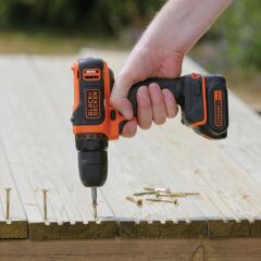 Black+Decker BDCDD12BAFC 1.5Ah Çift Akülü Vidalama + 100 Parça Aksesuar Seti