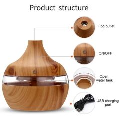 300 ml Ultrasonik Hava Nemlendirici Buhar Makinesi ve Aroma Difüzörü