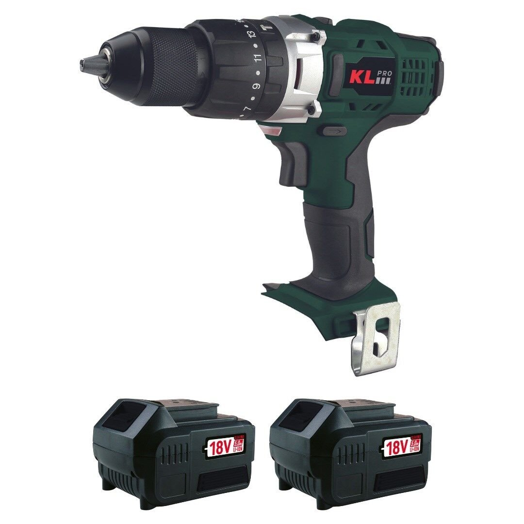 KLPro KLDM18-50 18Volt/5.0Ah Çift Akülü Profesyonel Darbeli Matkap