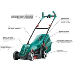 Bosch ARM 37 Elektrikli Çim Biçme Makinesi - 06008A6201