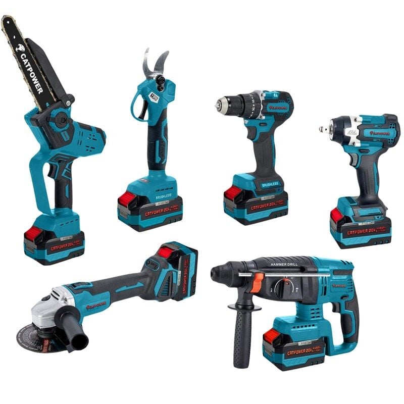 CATPOWER 1560 Kömürsüz Akülü 6'lı Set 20V 4.0Ah