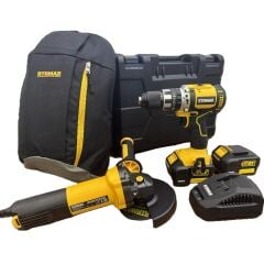 RTRMAX RTX2020 4Ah Çift Akülü Vidalama + RTM102 Avuç Taşlama Bez Çanta Hediyeli