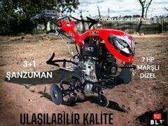 Blt Dizel Marşlı 7 HP 3+1 Çapa Makinesi + Teker