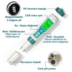 Ortimax C-600 8in1 Su Kalite Test Cihazı 8 Fonksiyonlu